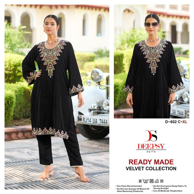 D 602 A To D By Deepsy Winter Wear Velvet Pakistani Top With Bottom Wholesale Online